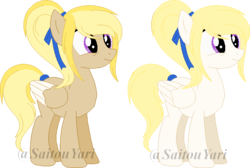 Size: 585x392 | Tagged: safe, artist:t-aroutachiikun, oc, oc only, pegasus, pony, alternate design, base used, female, mare, simple background, solo, transparent background