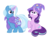 Size: 1096x802 | Tagged: artist needed, safe, artist:sinna, starlight glimmer, trixie, pony, unicorn, g4, accessory swap, cape, clothes, cute, diatrixes, female, glimmerbetes, hat, lesbian, magic, mare, ship:startrix, shipping, simple background, trixie's cape, trixie's hat, white background