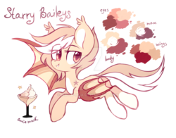 Size: 1024x801 | Tagged: safe, artist:mirtash, oc, oc only, oc:starry baileys, bat pony, pony, rcf community, pale belly, reference sheet, solo, white belly