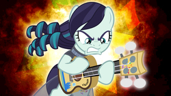Size: 8000x4500 | Tagged: safe, artist:jhayarr23, coloratura, earth pony, pony, g4, honest apple, absurd resolution, clothes, female, gritted teeth, guitar, guitarity, musical instrument, solo