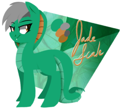Size: 1818x1644 | Tagged: safe, artist:themodpony, oc, oc only, oc:jade scale, original species, snake pony, cobra hood, fangs, lineless, long tail, reference sheet, serpony, simple background, solo, transparent background