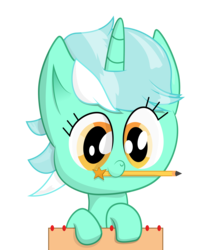 Size: 4167x5000 | Tagged: safe, artist:thundy-r, lyra heartstrings, pony, unicorn, g4, absurd resolution, female, mouth hold, pencil, simple background, solo, transparent background