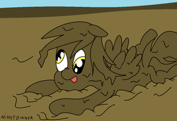 Size: 1030x710 | Tagged: safe, artist:amateur-draw, derpy hooves, pegasus, pony, g4, female, ms paint, mud, mud pony, muddy, solo