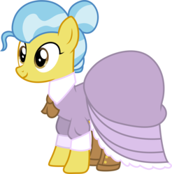 Size: 3001x3044 | Tagged: safe, artist:cloudy glow, doctor fauna, earth pony, pony, g4, clothes, dress, female, gala dress, high res, mare, simple background, smiling, solo, transparent background, vector