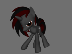 Size: 1200x900 | Tagged: safe, oc, oc only, oc:vulcan unity, pony, unicorn, 1000 hours in 3d pony creator, 3d, 3d pony creator, grayscale, male, monochrome, red and black oc, solo, stallion