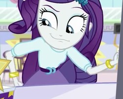 Size: 552x446 | Tagged: safe, screencap, rarity, equestria girls, equestria girls specials, g4, my little pony equestria girls: dance magic, bracelet, clothes, faic, female, hand on butt, jewelry, looking down, skirt, smiling, smirk, solo
