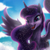 Size: 3000x2984 | Tagged: safe, artist:starblaze25, princess luna, alicorn, pony, g4, backlighting, cloud, ethereal mane, ethereal tail, female, fluffy, high res, huzzah, lidded eyes, long mane, looking at you, mare, missing accessory, open mouth, prone, sky, smiling, solo, spread wings, sternocleidomastoid, sun, tail, wings