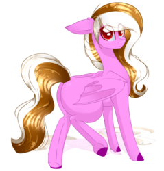 Size: 1895x1985 | Tagged: safe, artist:php146, oc, oc only, oc:strawberry swirl, bat pony, pony, colored pupils, eye clipping through hair, female, looking at you, mare, simple background, solo, transparent background