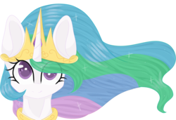 Size: 3000x2048 | Tagged: safe, artist:cinnamontee, princess celestia, alicorn, pony, g4, bust, female, high res, looking at you, mare, portrait, simple background, smiling, solo, transparent background