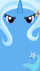 Size: 670x1192 | Tagged: safe, artist:sunset523, trixie, pony, unicorn, g4, cutie mark, female, looking at you, mare, minimalist, modern art, phone wallpaper, wallpaper