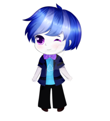 Size: 900x990 | Tagged: safe, artist:electricshine, oc, oc only, oc:tech reel, human, cute, humanized, humanized oc, one eye closed, simple background, solo, transparent background, watermark, wink