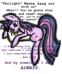 Size: 5000x6000 | Tagged: safe, artist:blup-chan, twilight sparkle, g4, absurd resolution, female, pillow, sad, simple background, solo, text, transparent background