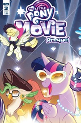 Size: 1054x1600 | Tagged: safe, artist:angieness, artist:tony fleecs, idw, captain celaeno, songbird serenade, twilight sparkle, alicorn, pegasus, pony, anthro, g4, my little pony: the movie, my little pony: the movie prequel, spoiler:comic, anthro with ponies, cover, ear piercing, earring, female, hat, jewelry, mare, necklace, piercing, twilight sparkle (alicorn)