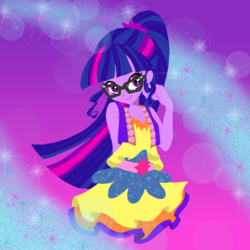 Size: 1280x1280 | Tagged: safe, artist:costradolce, sci-twi, twilight sparkle, equestria girls, g4, my little pony equestria girls: legend of everfree, boho, female, glasses, solo, tumblr