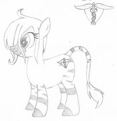Size: 1440x1486 | Tagged: safe, artist:chronicle23, oc, oc only, zebra, female, mare, monochrome, solo