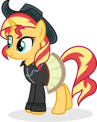 Size: 1600x2025 | Tagged: safe, artist:punzil504, sunset shimmer, pony, unicorn, equestria girls, equestria girls specials, g4, my little pony equestria girls: dance magic, clothes, cowboy hat, cute, female, hat, mare, shimmerbetes, simple background, skirt, solo, stetson, transparent background