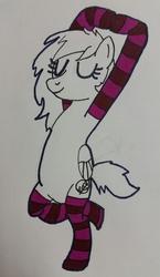 Size: 1113x1920 | Tagged: safe, artist:poprox101, oc, oc only, oc:autumn moon, pony, bipedal, clothes, sketch, socks, solo, striped socks, traditional art, tree pose, yoga