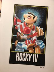 Size: 900x1200 | Tagged: safe, artist:tony fleecs, pony, parody, ponified, rocky balboa, traditional art