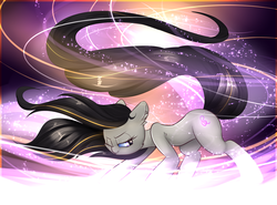 Size: 2800x2075 | Tagged: safe, artist:madacon, octavia melody, earth pony, pony, g4, colored pupils, ear fluff, female, high res, long tail, mare, one eye closed, smiling, solo