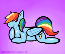 Size: 1050x875 | Tagged: safe, artist:missvtheloser, rainbow dash, inflatable pony, pony, g4, female, inflatable, pool toy, rubber, shiny, solo