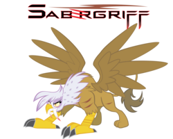 Size: 2500x2000 | Tagged: safe, artist:greycat-rademenes, gilda, griffon, g4, angry, epic, fangs, female, fierce, grin, high res, majestic, sabertooth, scar, simple background, smiling, smirk, solo, spread wings, transparent background, wings