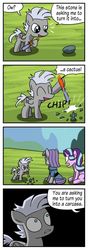 Size: 350x1000 | Tagged: safe, artist:acidemerald, boulder (g4), chipcutter, maud pie, starlight glimmer, earth pony, pegasus, pony, unicorn, forever filly, g4, rock solid friendship, boulderbuse, chisel, colt, comic, female, imminent death, male, mare, murder, now you fucked up, outdoors, sculpture, shocked, surprised, this will end in tears and/or death, unforgiven, you dun goofed