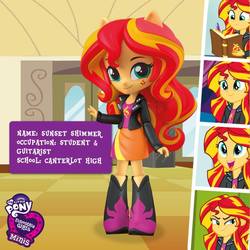 Size: 800x800 | Tagged: safe, sunset shimmer, equestria girls, g4, official, cute, doll, equestria girls minis, female, irl, my little pony logo, photo, shimmerbetes, toy