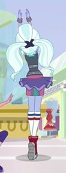 Size: 264x687 | Tagged: safe, screencap, lemon zest, sugarcoat, equestria girls, equestria girls specials, g4, my little pony equestria girls: dance magic, clothes, converse, cropped, female, pointe, rear view, red dress, shoes, skirt, sneakers, socks, solo focus, sugarcoat tutu, tutu, wristband