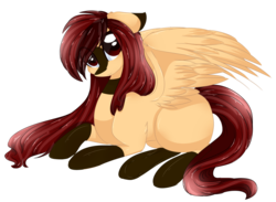 Size: 1024x750 | Tagged: safe, artist:php146, oc, oc only, oc:yeri, pegasus, pony, alternate design, eye clipping through hair, female, mare, prone, simple background, solo, transparent background