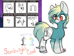 Size: 1400x1050 | Tagged: safe, artist:red_moonwolf, oc, oc only, oc:sunbright coral, earth pony, pony, amputee, pony randomizer challenge, prosthetic limb, prosthetics, scar, simple background, solo, white background