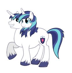 Size: 1465x1469 | Tagged: safe, artist:theunknowenone1, shining armor, pony, g4, alternate universe, brother and sister, conjoined, conjoined twins, gleaming shield, multiple heads, not salmon, rule 63, siblings, simple background, twins, two heads, wat, white background
