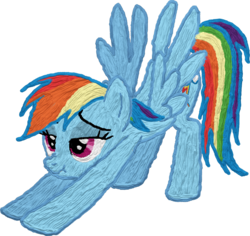 Size: 1142x1080 | Tagged: safe, artist:iknowpony, rainbow dash, pegasus, pony, g4, may the best pet win, cutie mark, female, hooves, invisible stallion, iwtcird, mare, meme, out of context, simple background, solo, spread wings, transparent background, wings