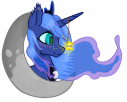 Size: 997x802 | Tagged: safe, artist:prince-jellyroll, princess luna, alicorn, pony, g4, bust, crying, female, moon, simple background, solo, stars, tangible heavenly object, transparent background
