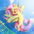 Size: 1500x1500 | Tagged: safe, artist:renokim, fluttershy, pegasus, pony, filli vanilli, g4, my little pony: friendship is magic, blushing, cloud, colored eyelashes, cute, enjoying, eyes closed, female, flying, happy, music in the treetops, music notes, open mouth, shyabetes, singing, smiling, solo, spread wings, wings