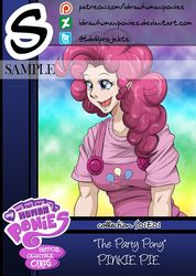 Size: 571x800 | Tagged: safe, artist:muramasa, pinkie pie, human, g4, female, humanized, obtrusive watermark, patreon, patreon logo, solo, watermark