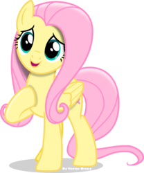 Size: 3000x3601 | Tagged: safe, artist:vector-brony, fluttershy, pegasus, pony, g4, cute, female, high res, mare, open mouth, raised hoof, shyabetes, simple background, solo, transparent background, vector