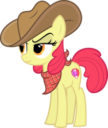 Size: 5063x6000 | Tagged: safe, artist:magister39, apple bloom, earth pony, pony, g4, absurd resolution, adorabloom, bandana, cowboy hat, cute, female, hat, mare, older, simple background, solo, teenage apple bloom, teenager, the cmc's cutie marks, transparent background