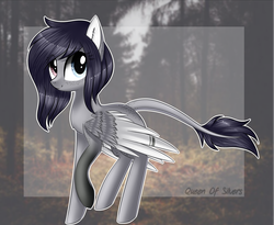 Size: 1500x1228 | Tagged: safe, artist:queenofsilvers, oc, oc only, pony, gradient hooves, heterochromia, leonine tail, solo