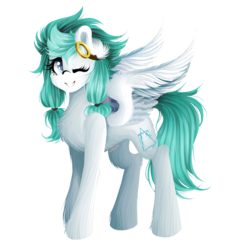 Size: 4465x4755 | Tagged: safe, artist:starartcreations, oc, oc only, oc:arioso, pony, absurd resolution, fluffy, goggles, one eye closed, simple background, solo, transparent background