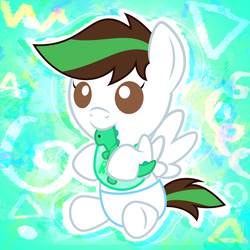 Size: 1000x1000 | Tagged: safe, artist:kibbie, artist:kibbiethegreat, oc, oc only, pegasus, pony, adorable face, baby, baby pony, cute, diaper, foal, male, sitting, smiling, solo, spread wings, stallion, underhoof, wings