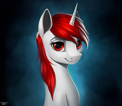 Size: 1600x1385 | Tagged: safe, artist:l1nkoln, oc, oc only, oc:waves, pony, unicorn, female, looking at you, mare, smiling, solo