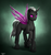 Size: 1600x1704 | Tagged: safe, artist:l1nkoln, oc, oc only, changeling, changeling oc, commission, male, purple changeling, raised hoof, signature, solo