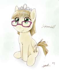 Size: 883x1073 | Tagged: safe, artist:yvt-jp, zippoorwhill, pegasus, pony, forever filly, g4, female, filly, mare, sitting, solo