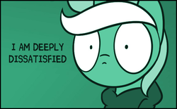 Size: 571x353 | Tagged: safe, artist:dori-to, lyra heartstrings, pony, unicorn, comic:silly lyra, g4, bust, clothes, dialogue, dissatisfied, female, frown, green background, greenscale, hoodie, mare, monochrome, portrait, reaction image, shrunken pupils, silly lyra, simple background, solo, unhappy, wide eyes
