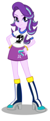 Size: 936x2244 | Tagged: safe, artist:trungtranhaitrung, starlight glimmer, equestria girls, g4, boots, clothes, female, hand on hip, high heel boots, high heels, looking at you, one ok rock, shoes, simple background, skirt, smiling, solo, transparent background, vector