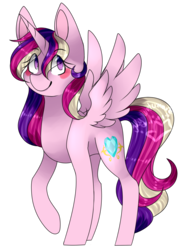 Size: 1258x1668 | Tagged: safe, artist:alithecat1989, princess cadance, alicorn, pony, g4, blushing, female, mare, simple background, solo, spread wings, transparent background, wings