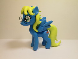 Size: 4608x3456 | Tagged: safe, artist:earthenpony, oc, oc only, oc:pastelina, pegasus, pony, craft, female, glasses, high res, mare, pegasus oc, photo, sculpture, smiling, solo, traditional art