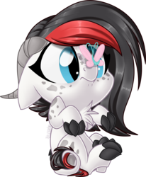 Size: 1579x1916 | Tagged: safe, artist:kellythedrawinguni, oc, oc only, oc:fay, butterfly, dracony, hybrid, chibi, cute, female, simple background, solo, transparent background