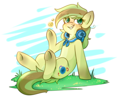 Size: 2934x2360 | Tagged: safe, artist:ruef, oc, oc only, oc:silly hooves, earth pony, pony, female, headphones, high res, mare, solo