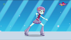 Size: 1024x577 | Tagged: safe, screencap, sunny flare, equestria girls, equestria girls specials, g4, my little pony equestria girls: dance magic, boots, clothes, dance magic (song), female, high heel boots, skirt, solo, teletoon, tutu